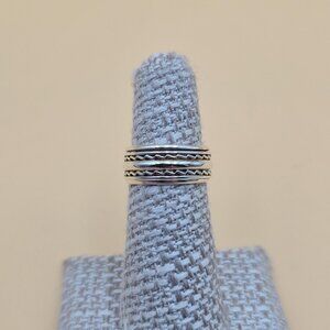 Size 5.75 Sterling Silver Petite Spinner Anxiety Pattern Band Ring A5892